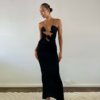 Long Black Backless Dress