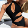 Textured One Piece Swimsuit